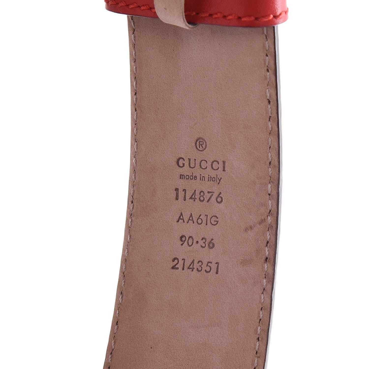 Gucci Guccissima Signature Interlocking G 40mm Belt 90 36 Red 4 of 9