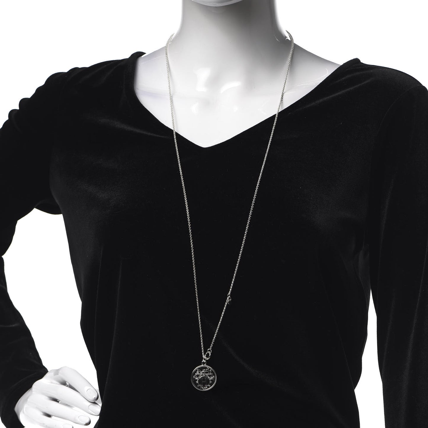 Sterling Silver 18K Rose Gold GM Ex-Libris Long Pendant Necklace