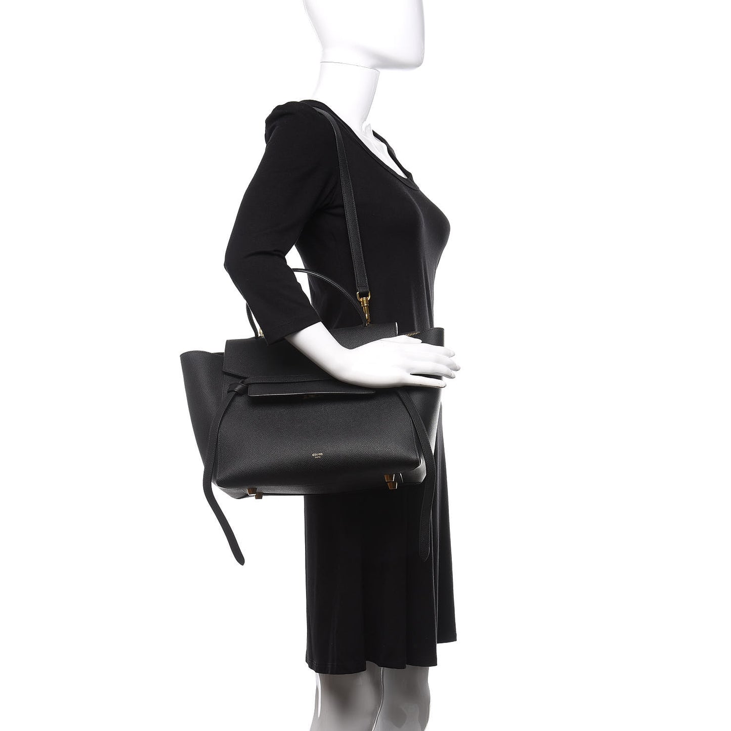 Grained Calfskin Mini Belt Bag Black