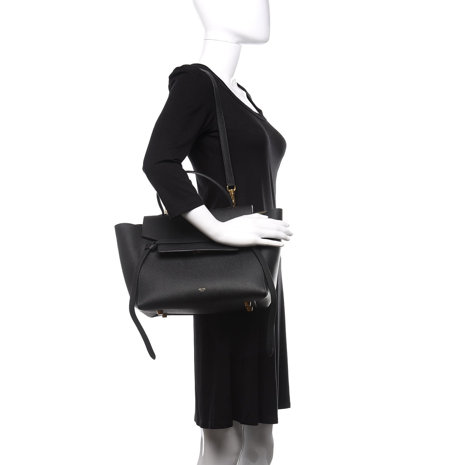 Celine Grained Calfskin Mini Belt Bag Black 2 of 11