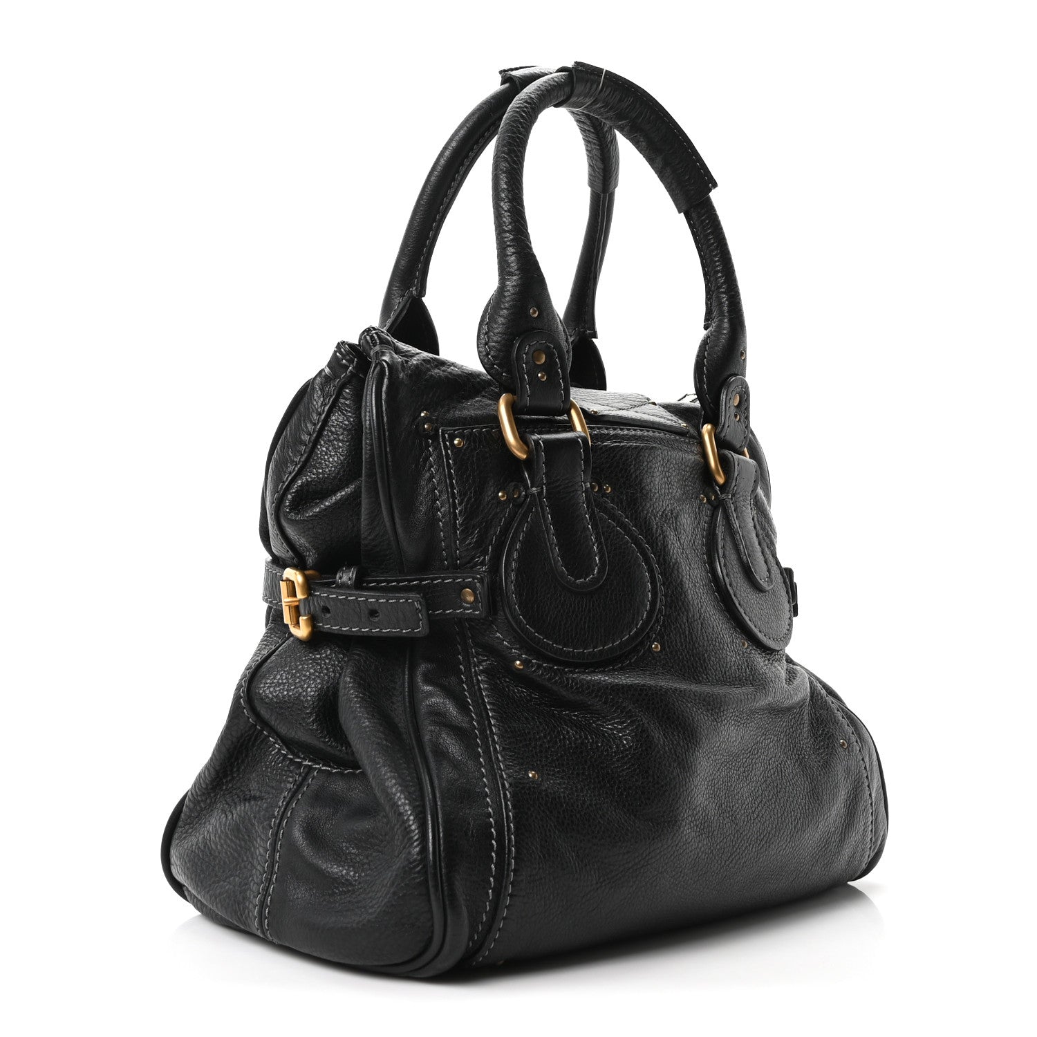 Chloe Grained Calfskin Paddington Tote Black 3 of 10