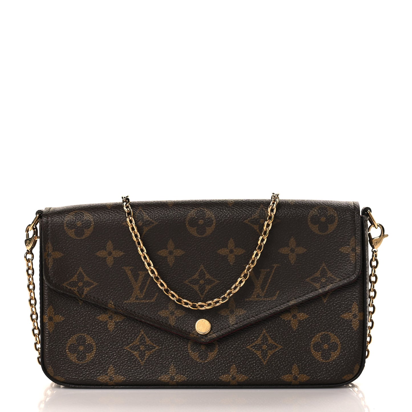 Monogram Pochette Felicie Chain Wallet Fuchsia