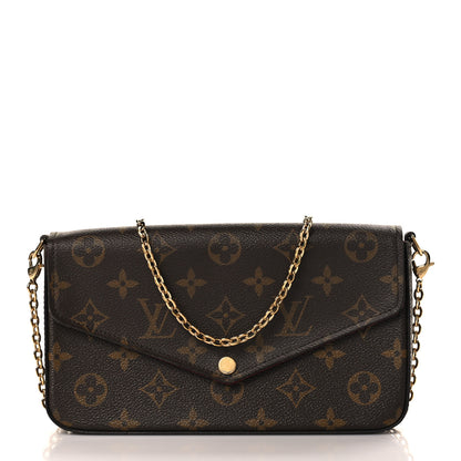 Louis Vuitton Monogram Pochette Felicie Chain Wallet Fuchsia 3 of 10