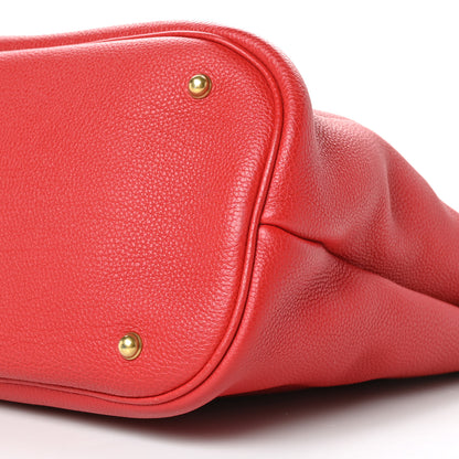 Gucci Textured Calfskin Large Bright Bit Tote Red 10 of 11