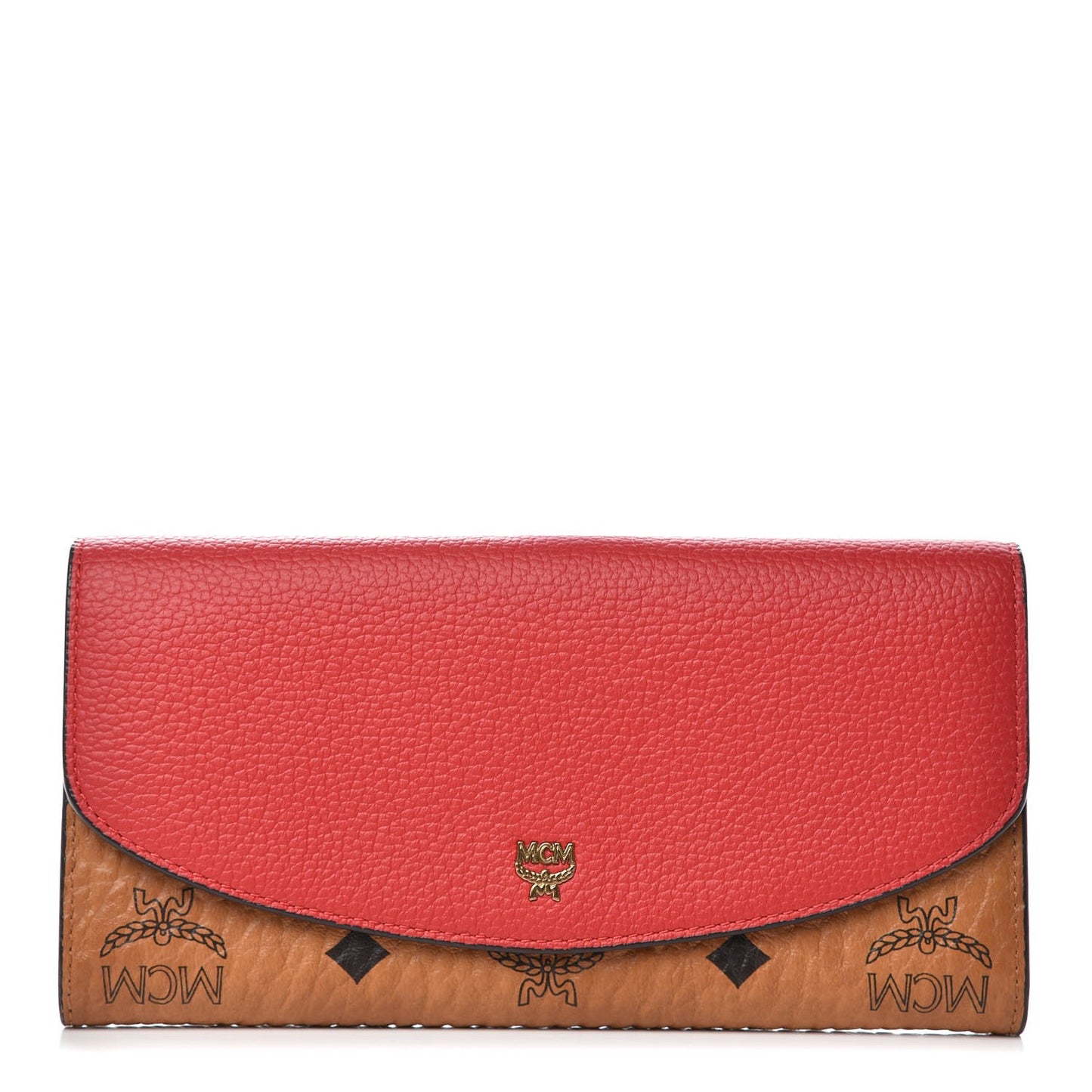 Visetos Grained Calfskin Large Two Fold Wallet Ruby Red