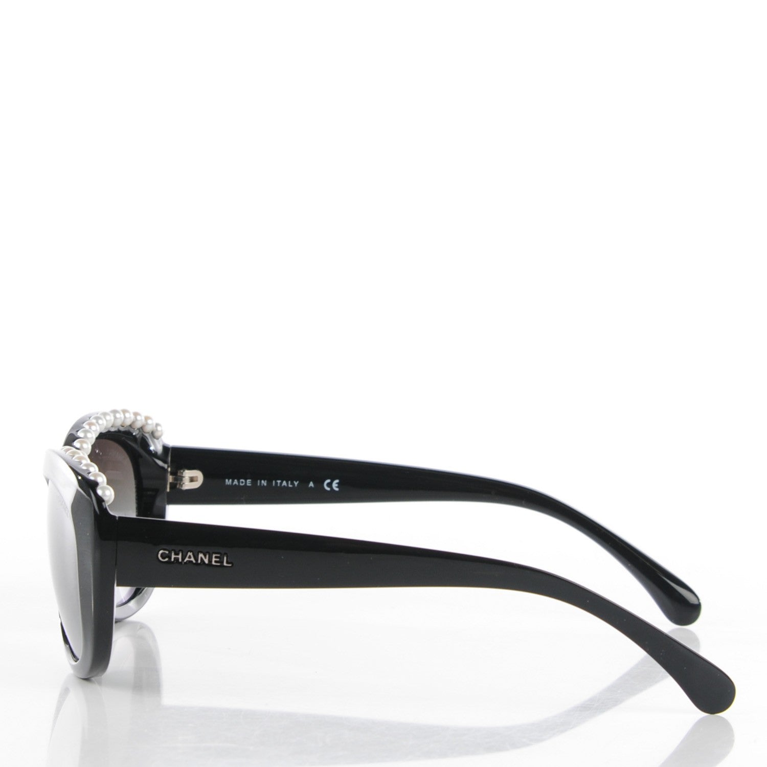 Chanel Freshwater Cultured Pearl Cat Eye Sunglasses 6038H Black 2 of 8