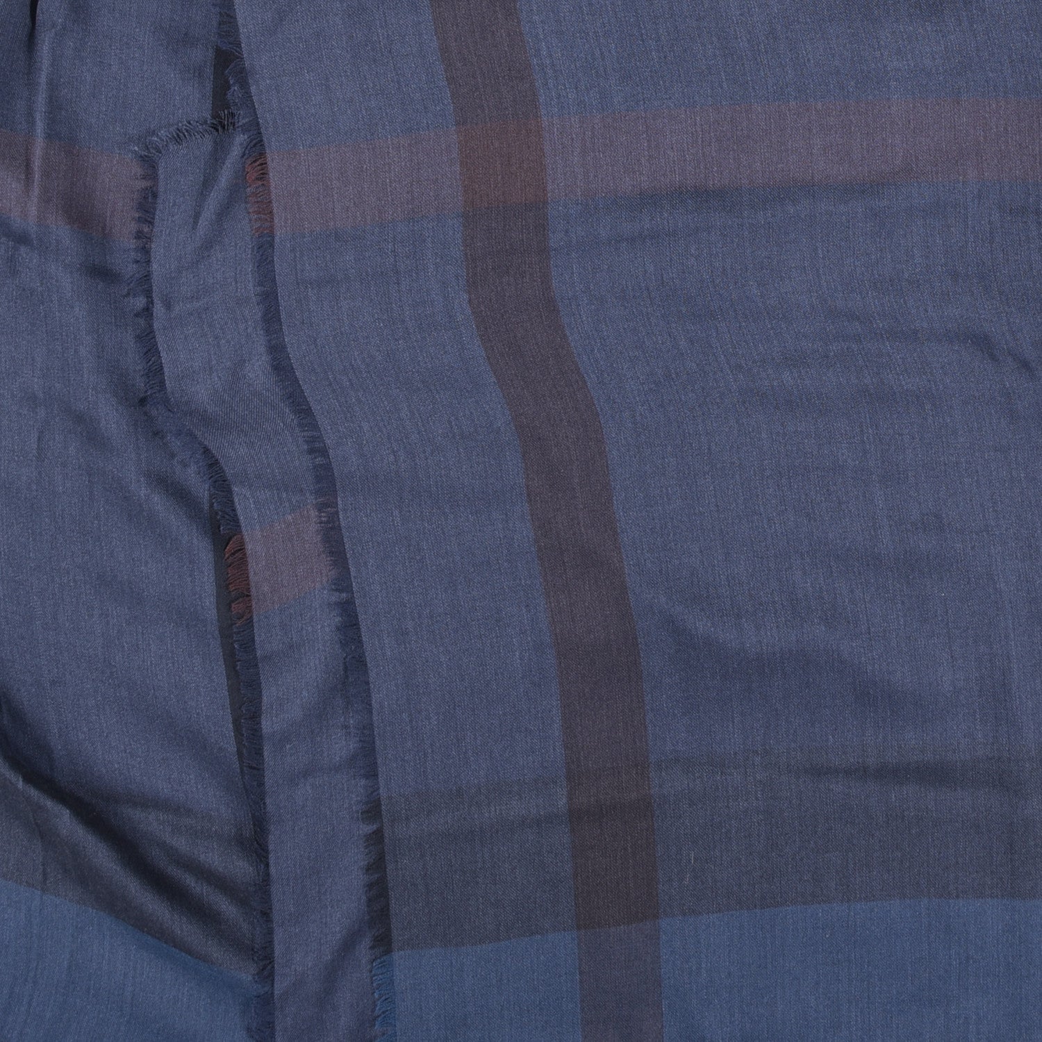 Burberry Wool Silk London Check Lightweight Scarf Navy 2 of 4
