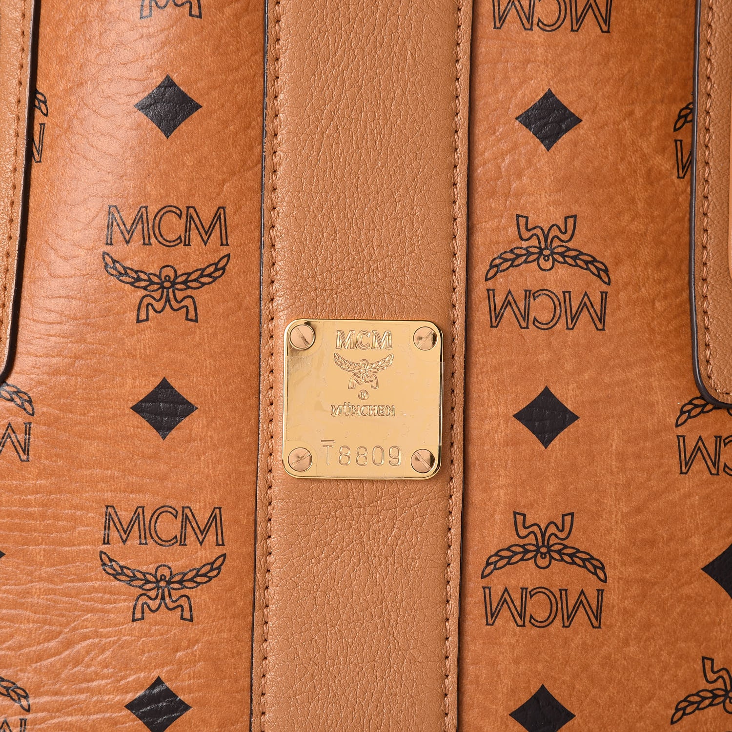 MCM Visetos Large Liz Reversible Shopper Tote Cognac 11 of 20