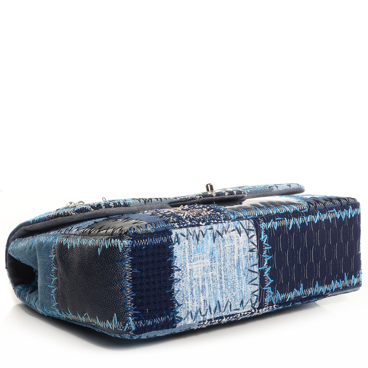 Chanel Patchwork Jumbo Single Flap Blue 5 of 9