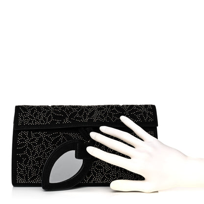 Alaia Suede Studded Foldover Clutch Black 2 of 10