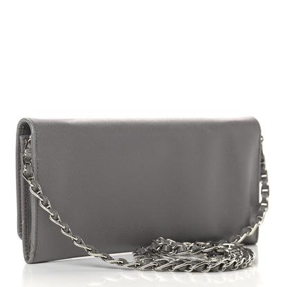 Prada Saffiano Metal Oro Chain Wallet Marmo 3 of 13