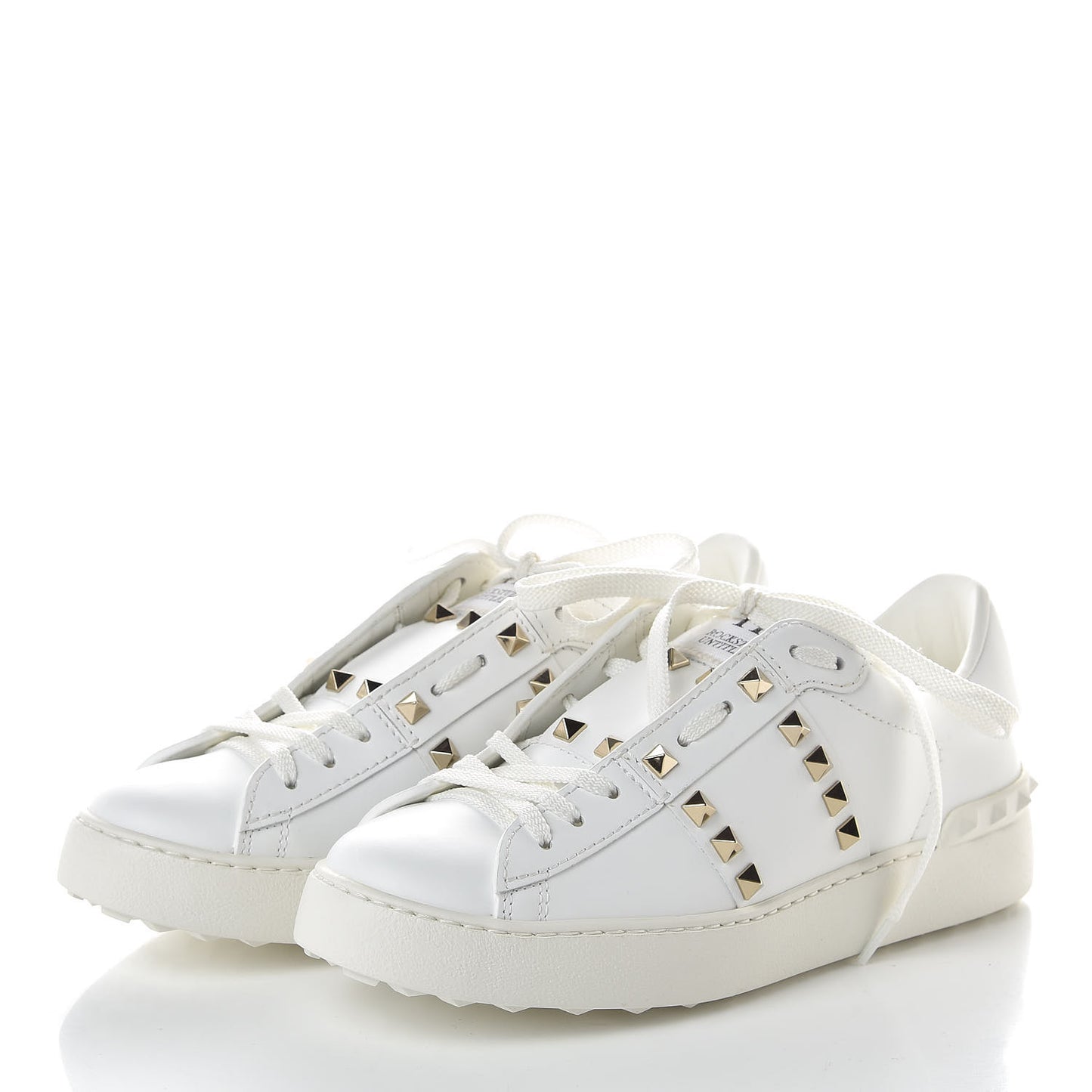 Calfskin Rockstud Untitled Open Sneakers 37.5 White