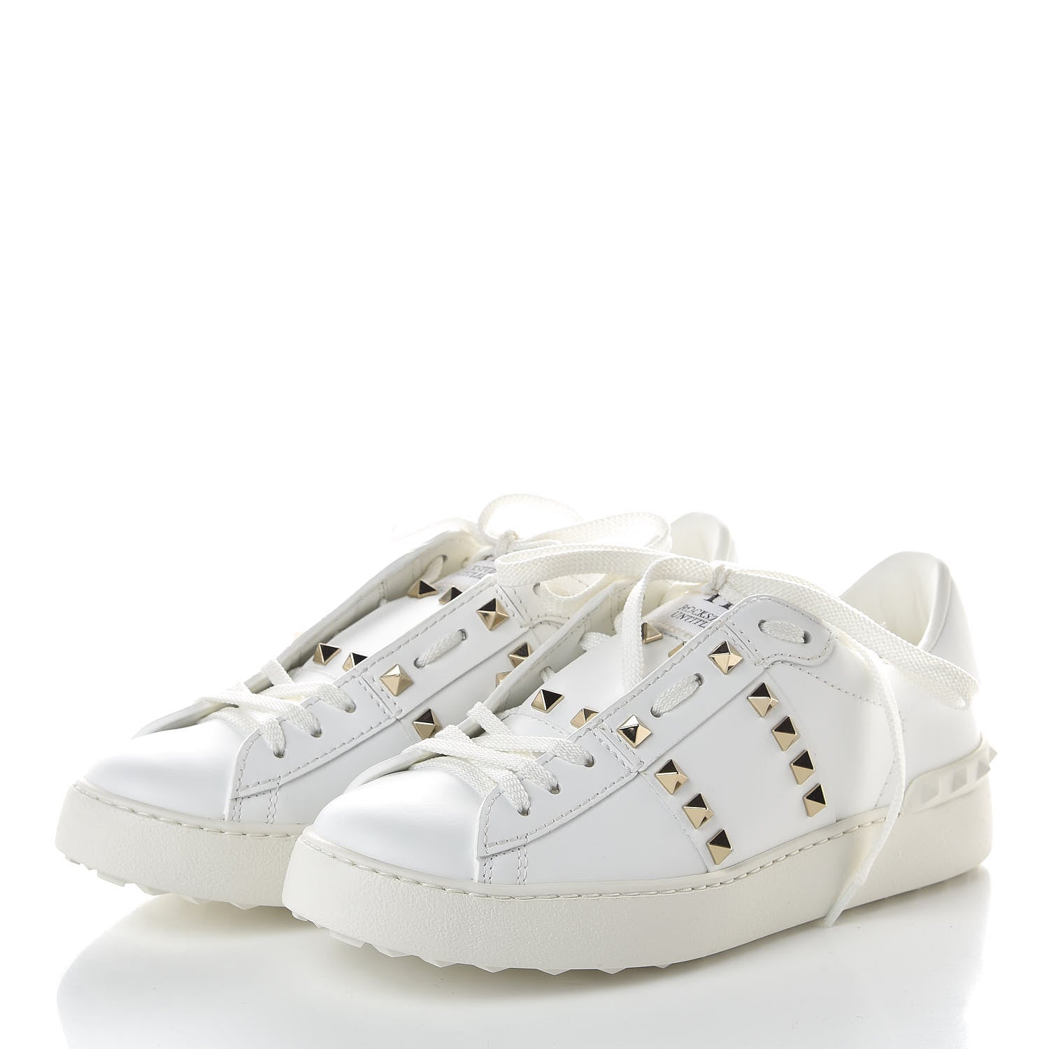 Valentino Garavani Calfskin Rockstud Untitled Open Sneakers 37.5 White 2 of 9