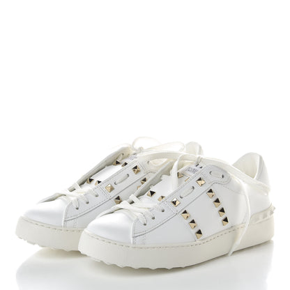 Valentino Garavani Calfskin Rockstud Untitled Open Sneakers 37.5 White 2 of 9