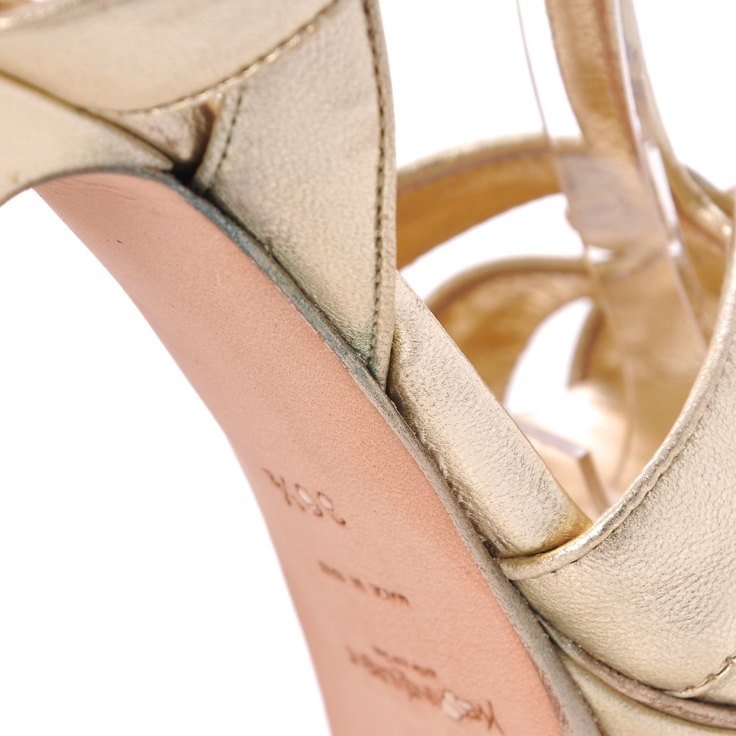 Metallic Nappa Tribute 105 Platform Sandals 36.5 Light Gold