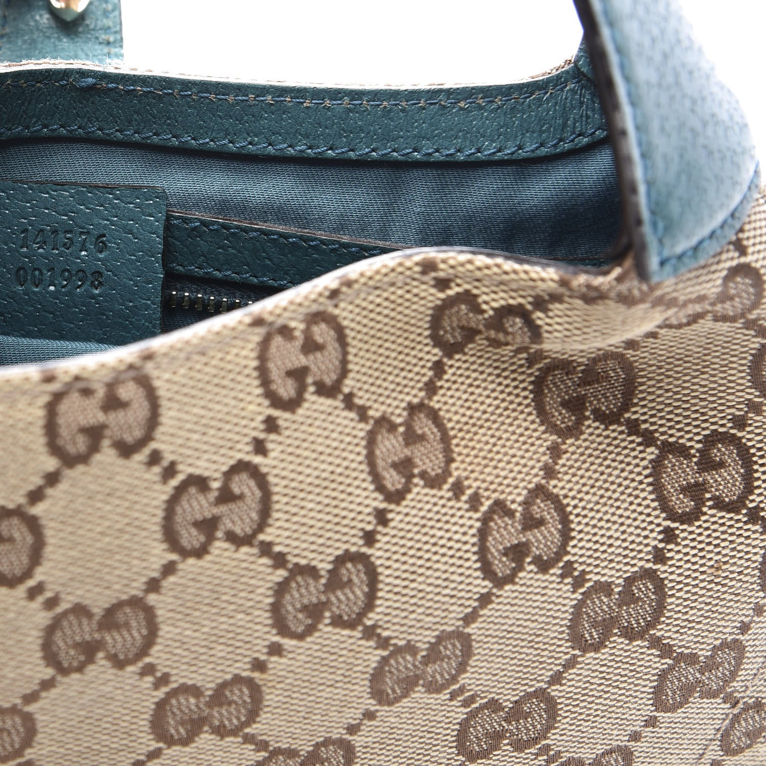 Gucci Monogram Web Small Piston Jackie O Hobo Turquoise 8 of 10