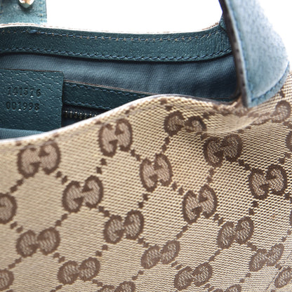 Gucci Monogram Web Small Piston Jackie O Hobo Turquoise 8 of 10