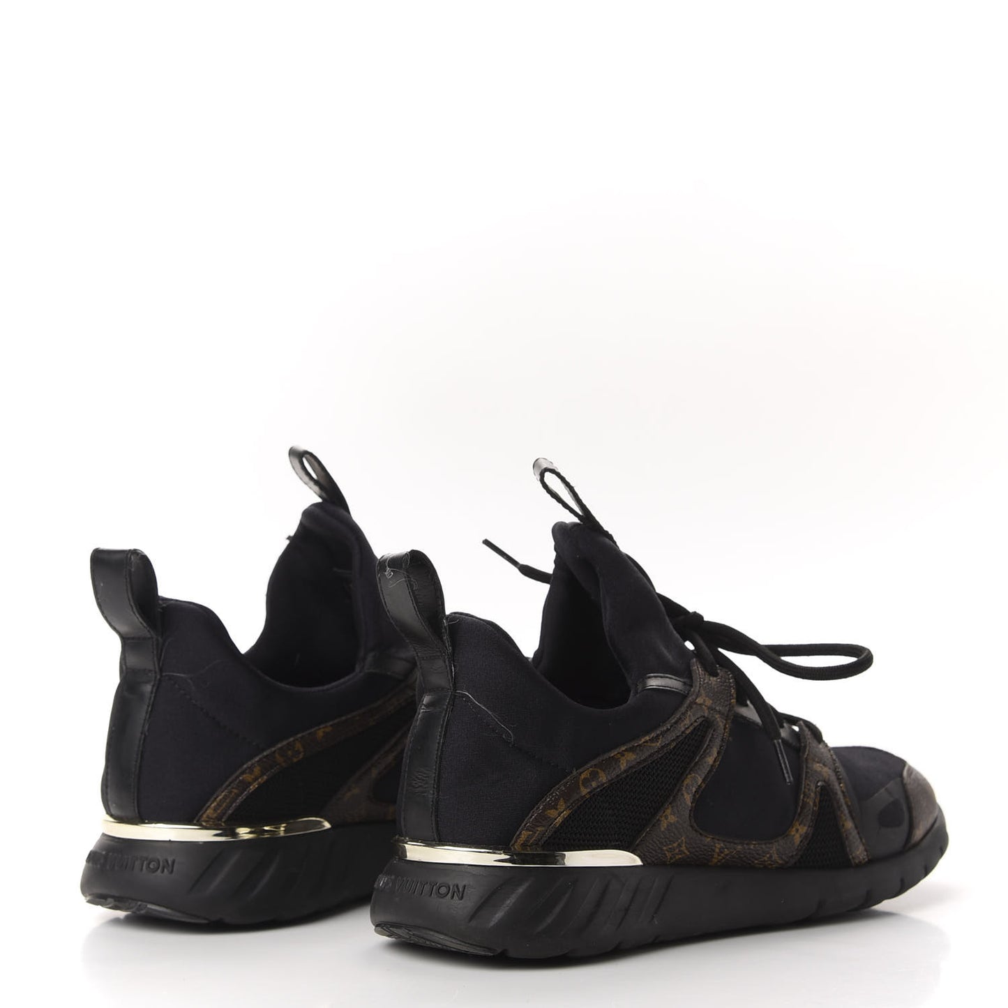 Technical Nylon Monogram Rubber Aftergame Sneakers 35 Black