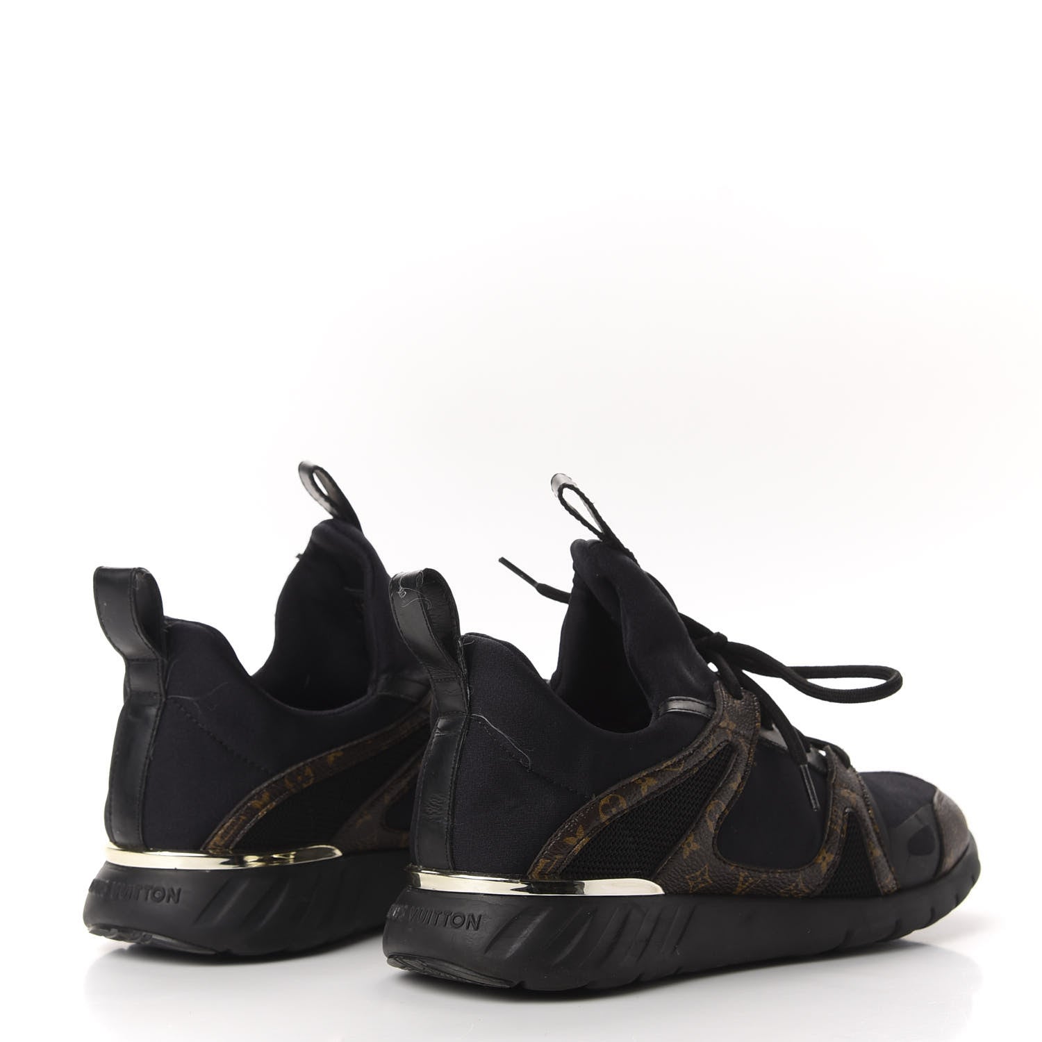 Louis Vuitton Technical Nylon Monogram Rubber Aftergame Sneakers 35 Black 4 of 10