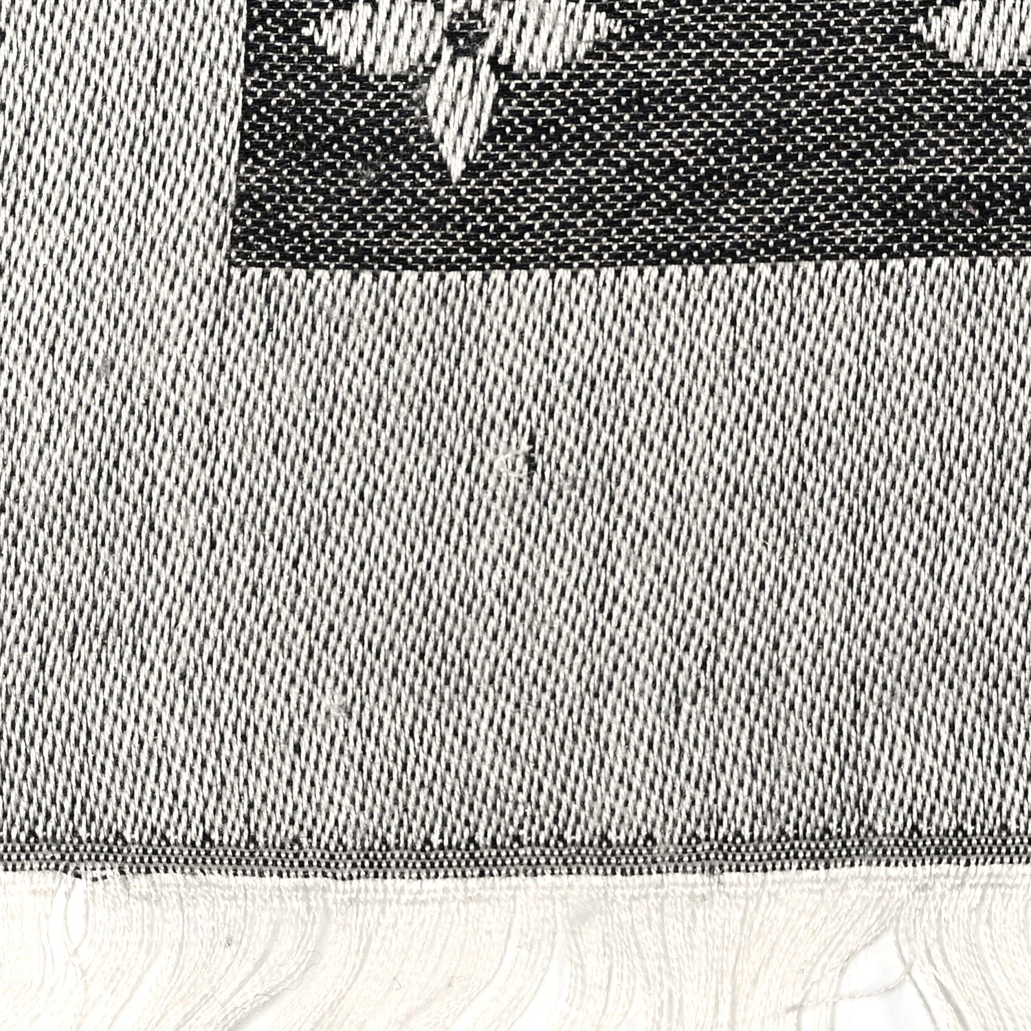 Louis Vuitton Silk Wool Monogram Denim Shawl Black 4 of 5