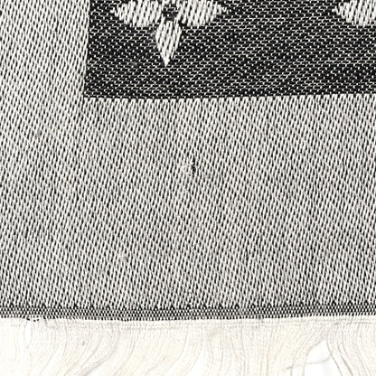 Louis Vuitton Silk Wool Monogram Denim Shawl Black 4 of 5