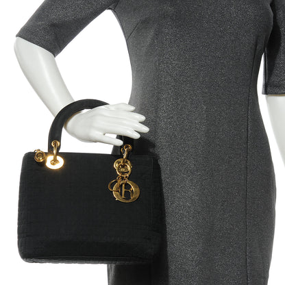 Christian Dior Nylon Cannage Medium Lady Dior Black 2 of 7