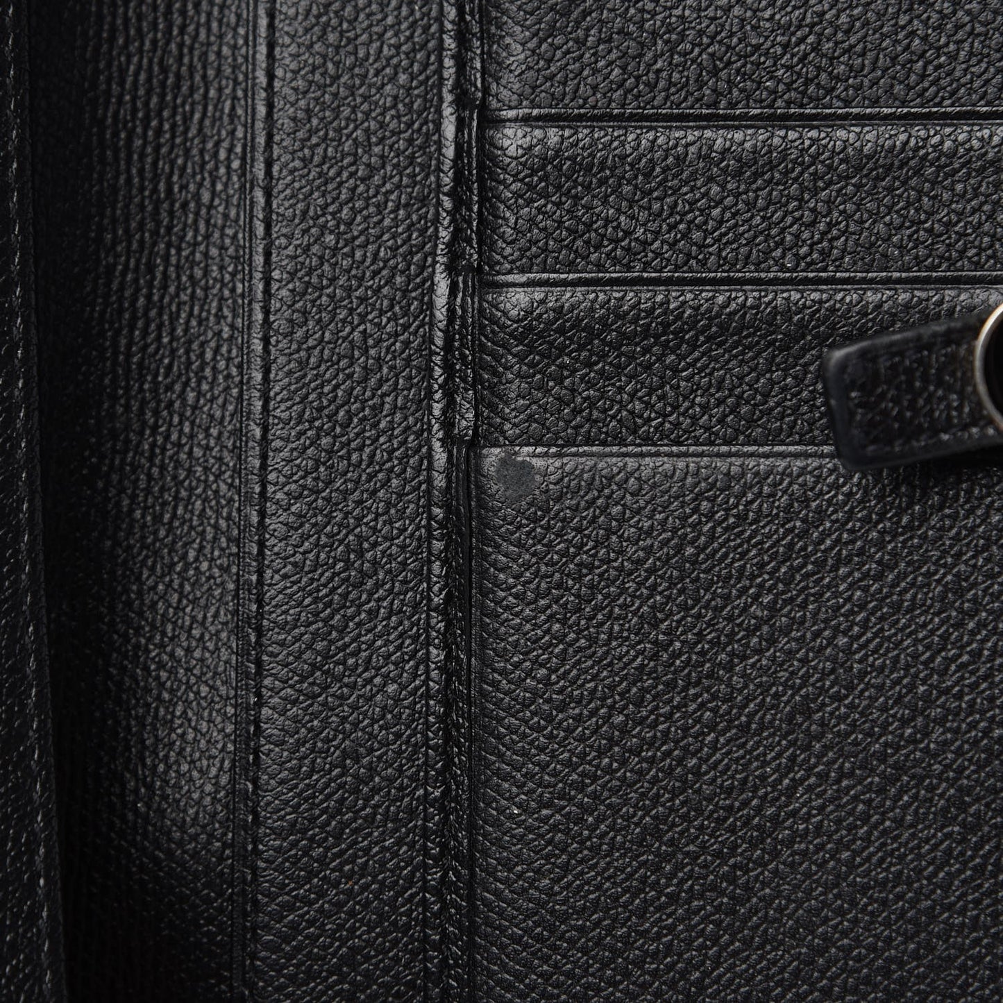 Grained Calfskin CC Button Wallet Black