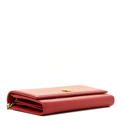 Gucci Dollar Calfskin Petite GG Marmont Wallet Chain Bag Hibiscus Red 4 of 16
