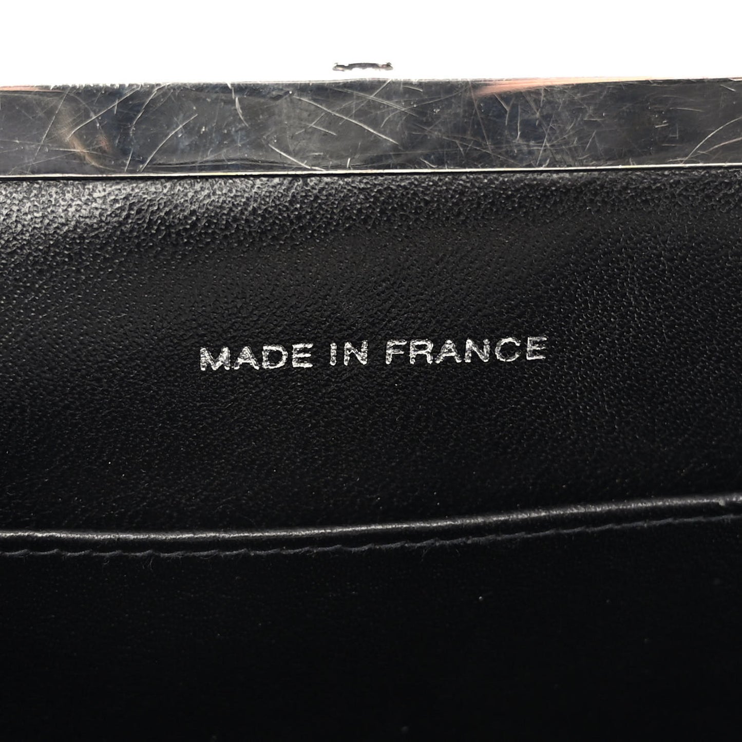 Patent Quilted Kisslock Frame Bag Black