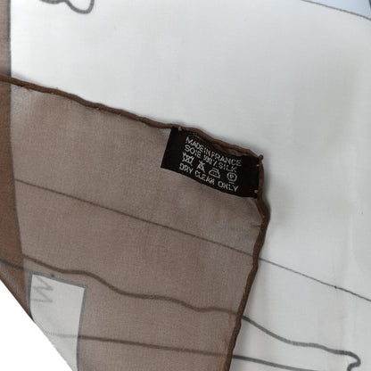 Hermes Silk Mousseline Le Monde Est Vaste Shawl 140 5 of 5