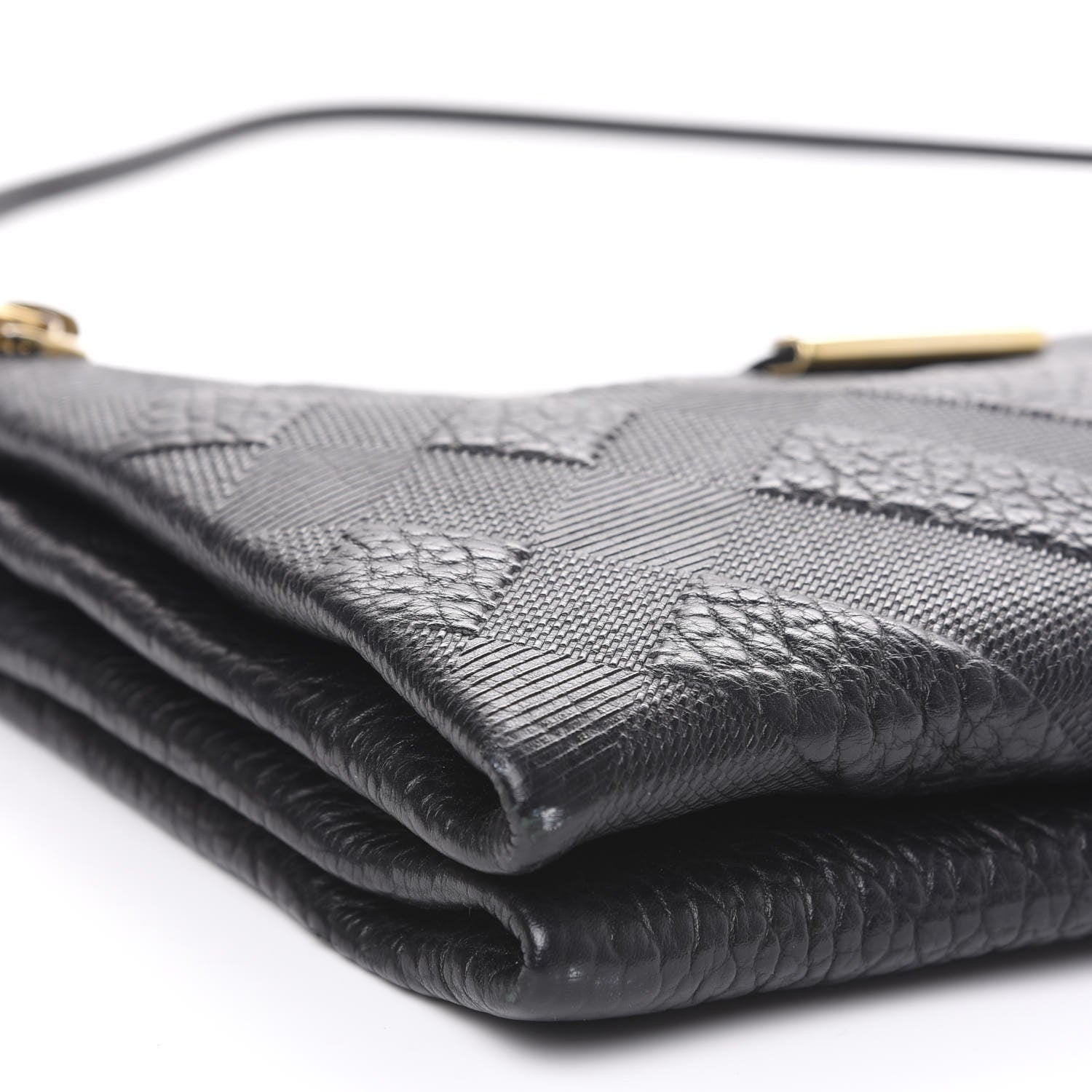 Burberry Signature Grain Calfskin Check Embossed Medium Balmoral Clutch Bag Black 7 of 8