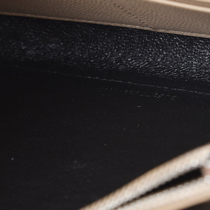 Saint Laurent Grain De Poudre Matelasse Chevron Monogram Chain Wallet Nude Powder 8 of 9