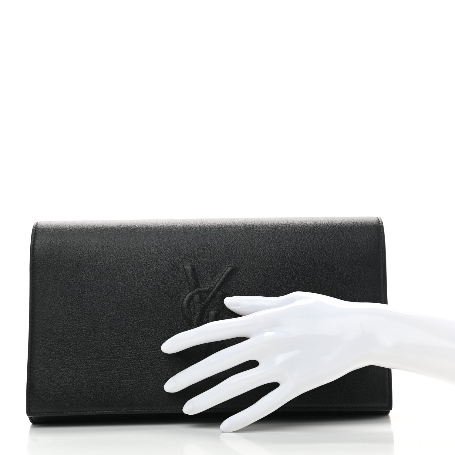 Saint Laurent Calfskin Monogram Large Belle De Jour Clutch Black 2 of 6