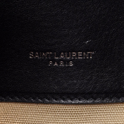 Saint Laurent Berber Chevron Tassel Monogram Medium College Bag Black White 7 of 13