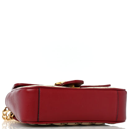 Gucci Monogram Azalea Calfskin Matelasse Diagonal Mini GG Marmont Shoulder Bag Beige Ebony New Cherry Red 4 of 11