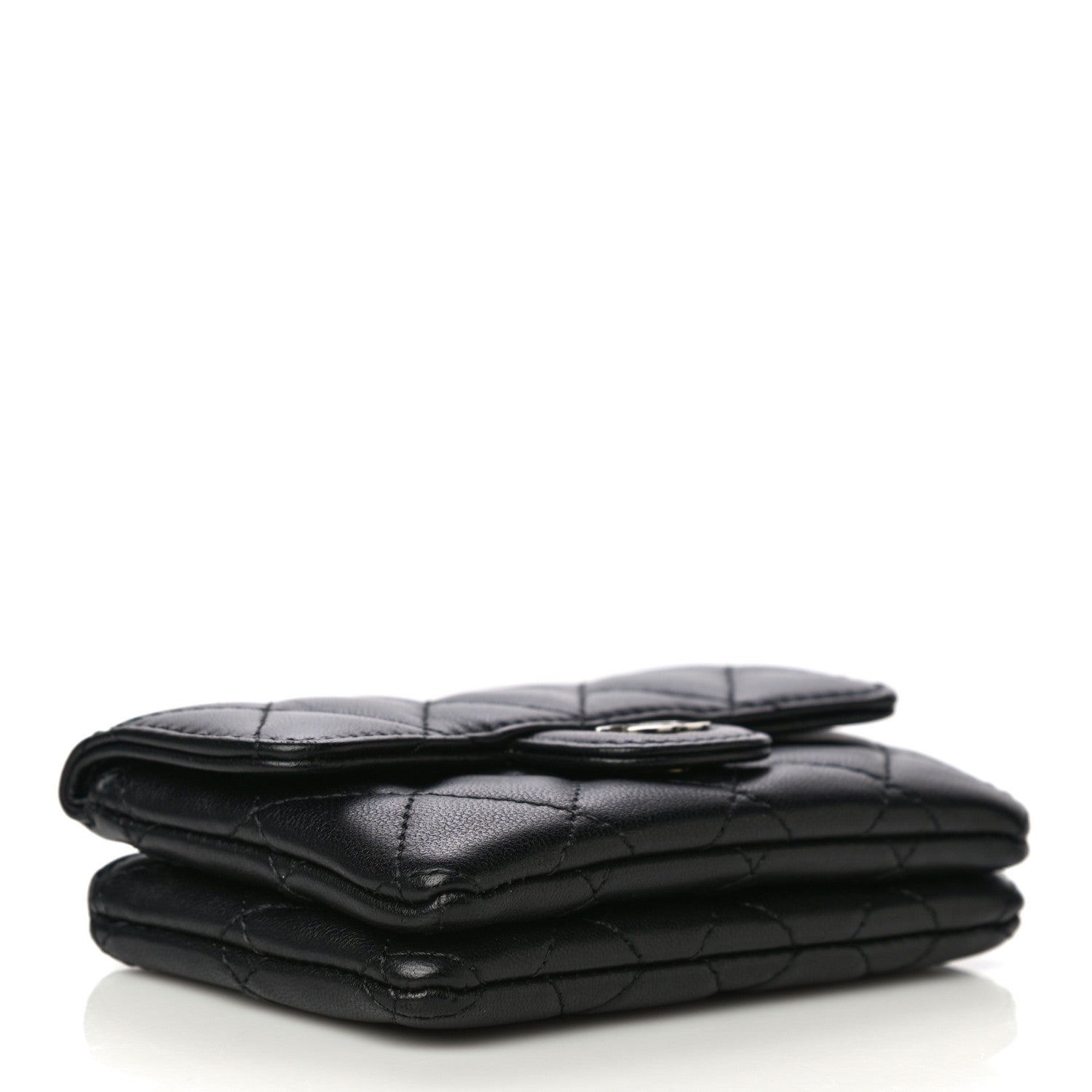 Chanel Lambskin Quilted Zip Card Holder Black 4 of 14
