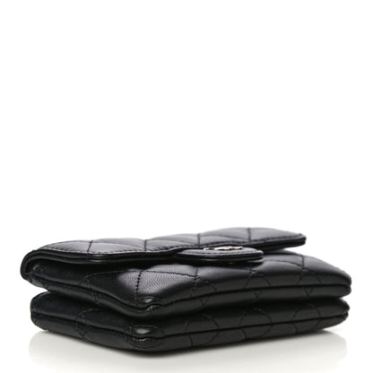 Chanel Lambskin Quilted Zip Card Holder Black 4 of 14
