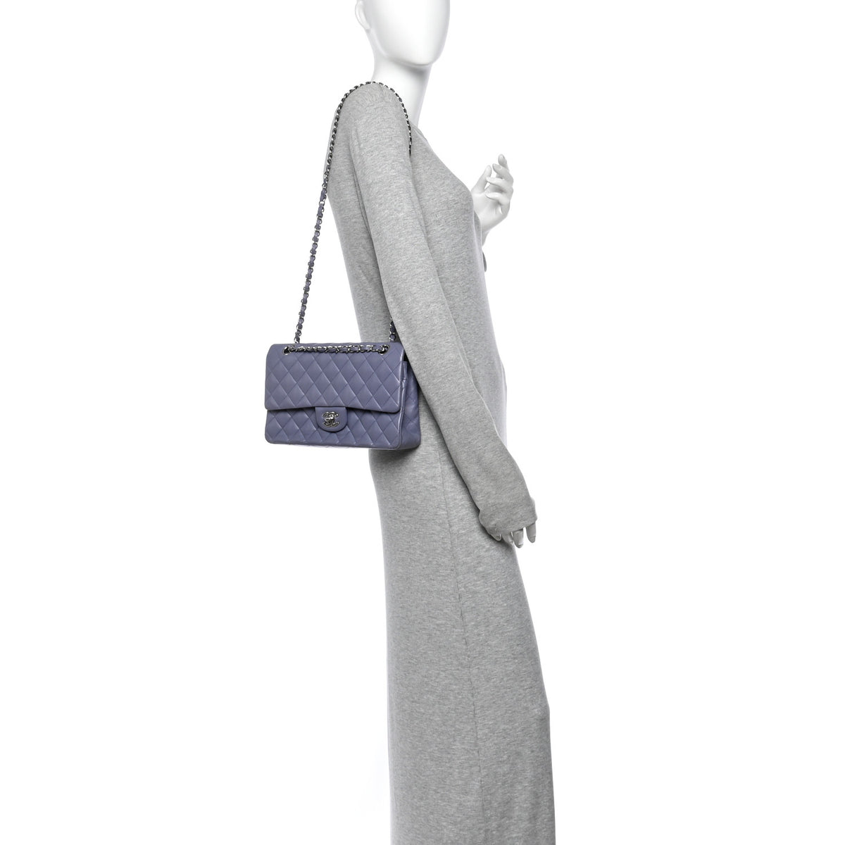 Chanel Lambskin Quilted Medium Double Flap Blue 2 of 11