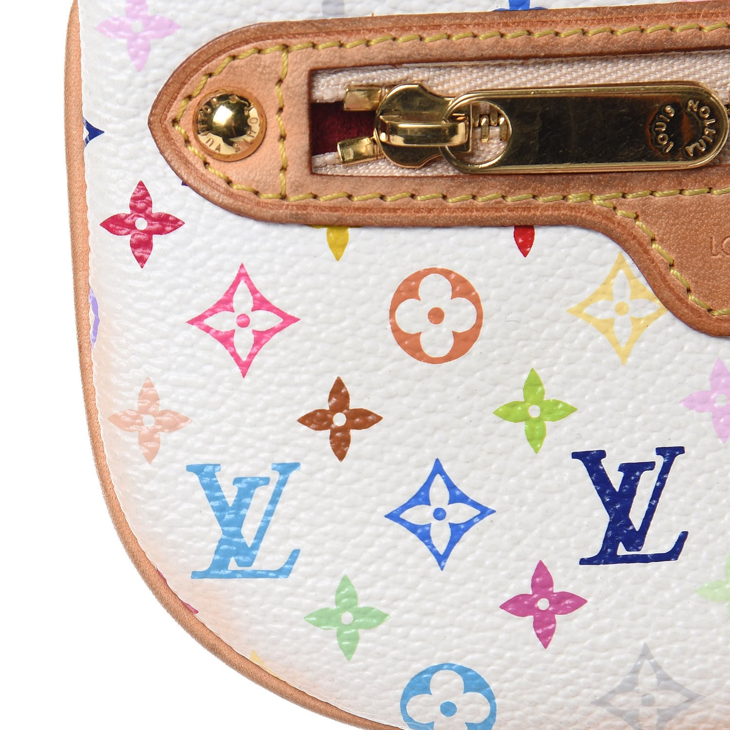 Monogram Multicolor Pochette Plate MM White