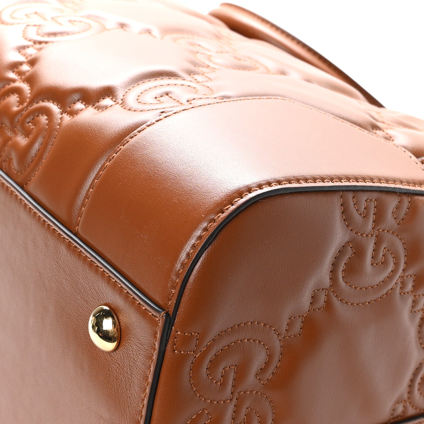 Calfskin GG Matelasse Medium Duffle Bag Peanut Brown