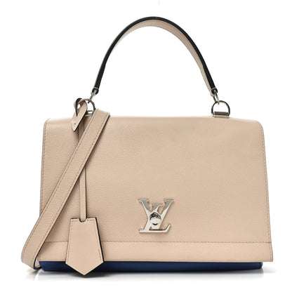 Louis Vuitton Soft Calfskin Lockme II Top Handle Beige Blue 1 of 9