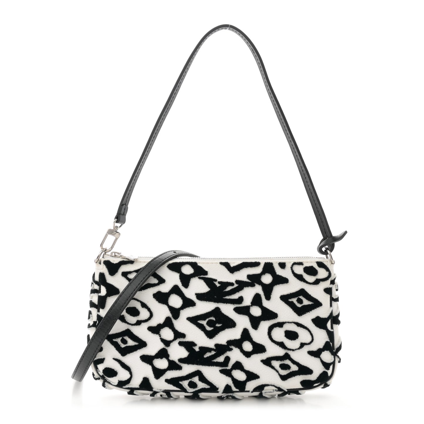 X UF Tufted Monogram Pochette Accessories White Black
