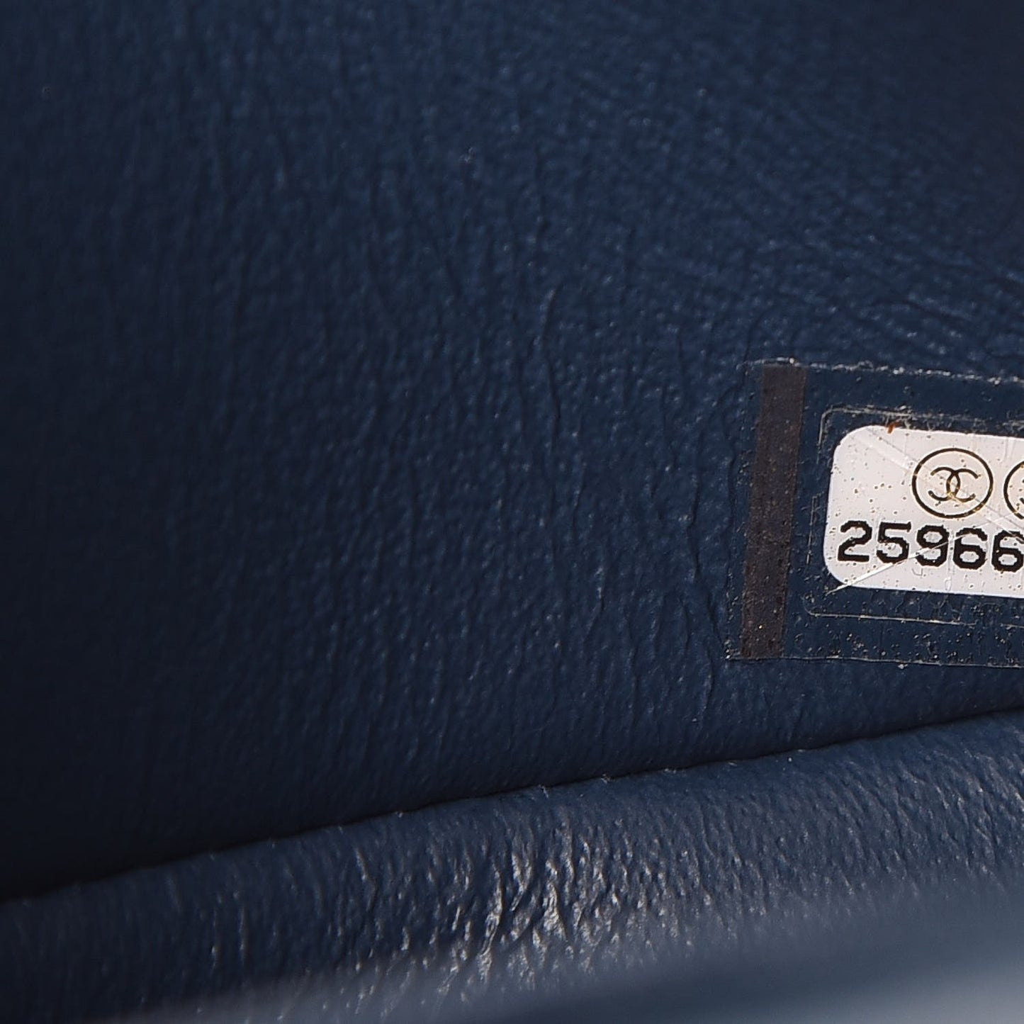 Metallic Caviar Quilted Medium Double Flap Dark Blue