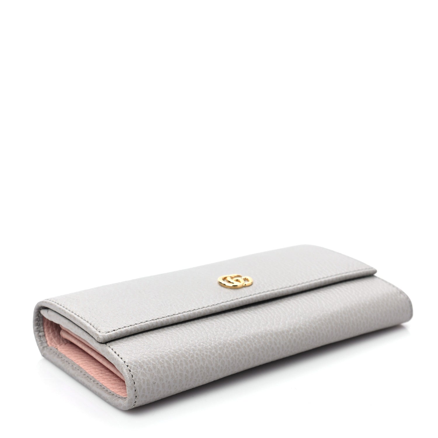 Gucci Dollar Calfskin Bi-Color GG Marmont Continental Wallet Grey Light Pink 4 of 8