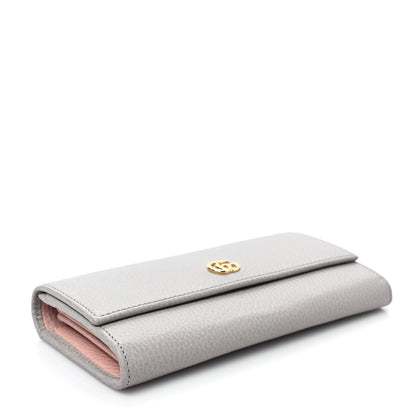 Gucci Dollar Calfskin Bi-Color GG Marmont Continental Wallet Grey Light Pink 4 of 8