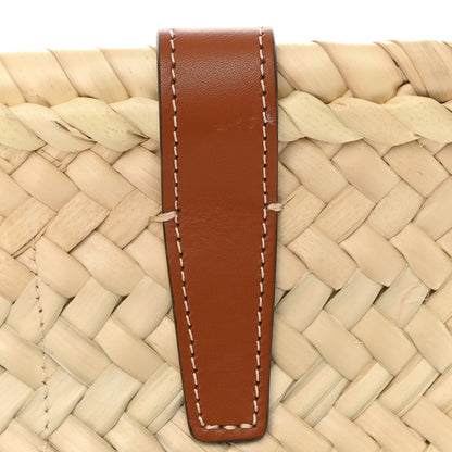 Celine Raffia Calfskin Triomphe Medium Panier Tan 10 of 11