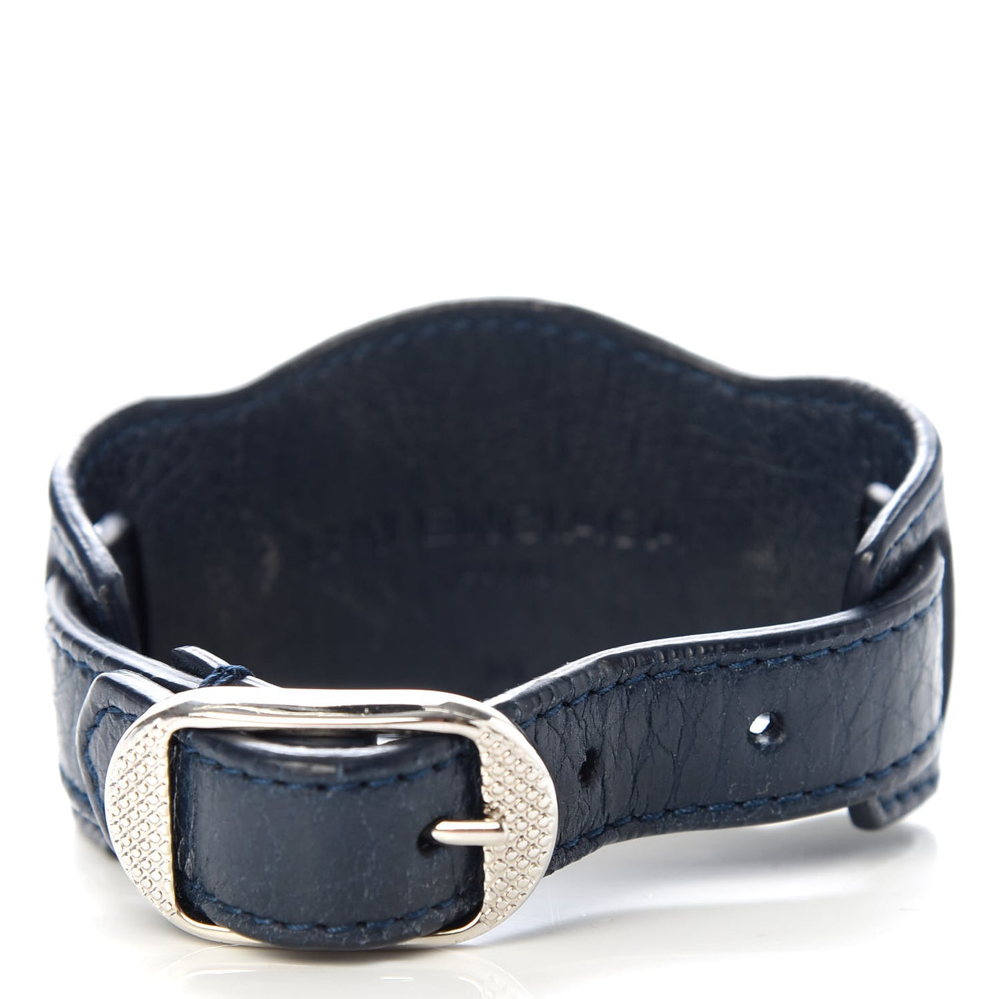 Agneau Arena Giant 12 Silver Hardware Bracelet M Bleu Obscur