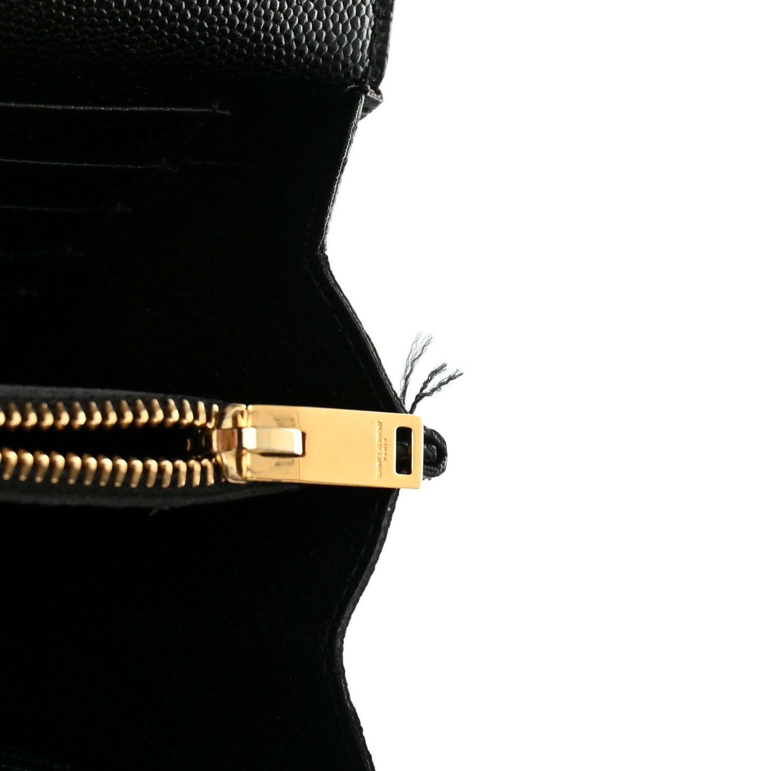 Saint Laurent Grain De Poudre Matelasse Chevron Monogram Chain Wallet Black 11 of 15
