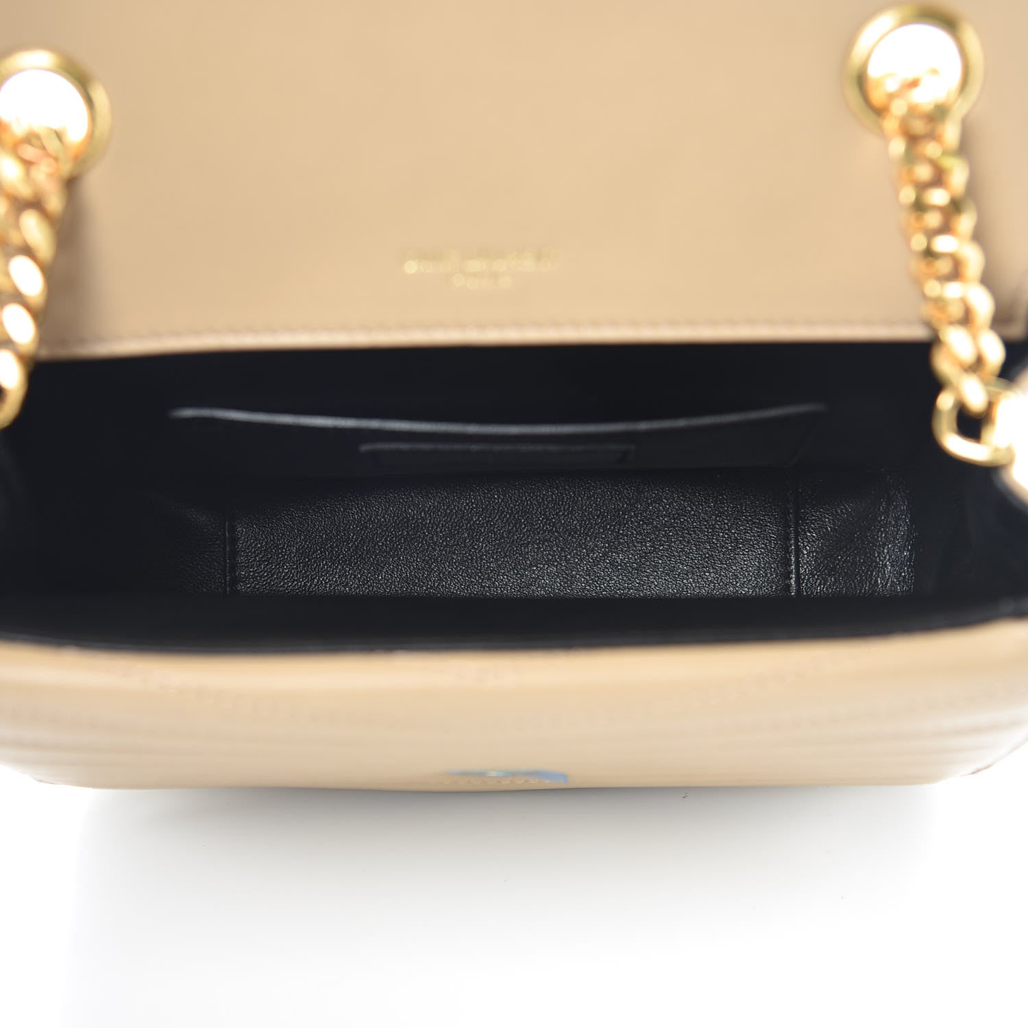 Saint Laurent Lambskin Matelasse Chevron Monogram Small Sulpice Bag Sable Beige 7 of 9