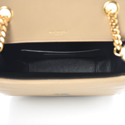 Saint Laurent Lambskin Matelasse Chevron Monogram Small Sulpice Bag Sable Beige 7 of 9
